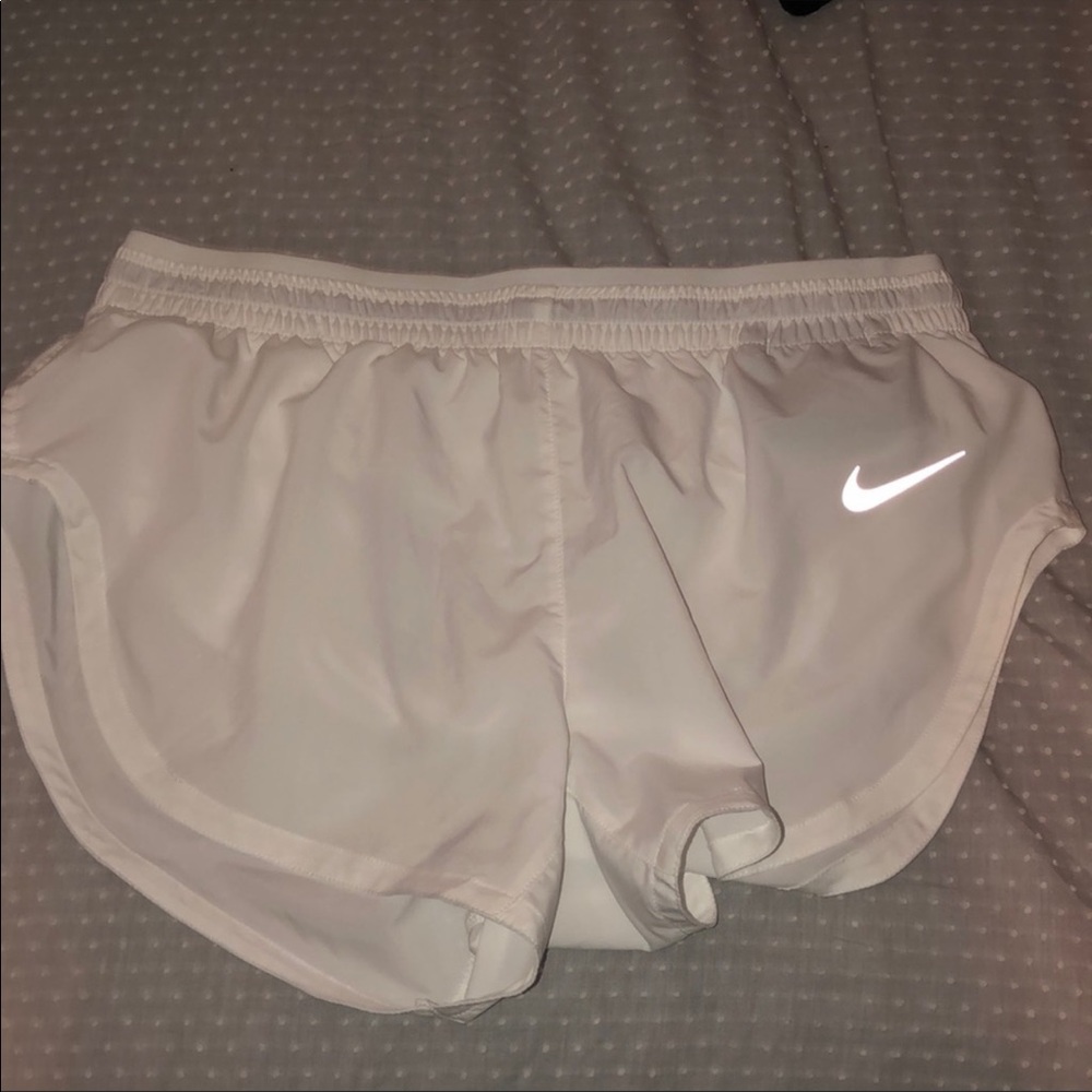 White nike running shorts